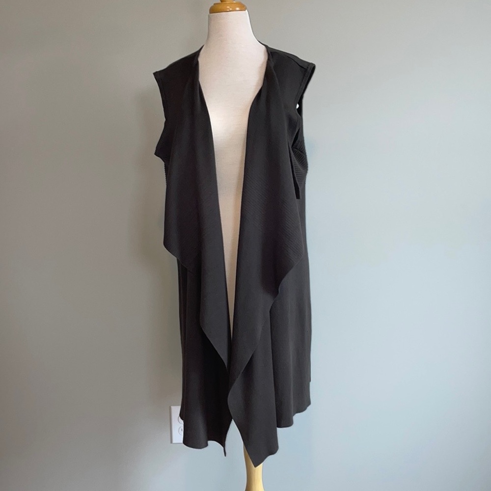 Dark Green long open front cardigan